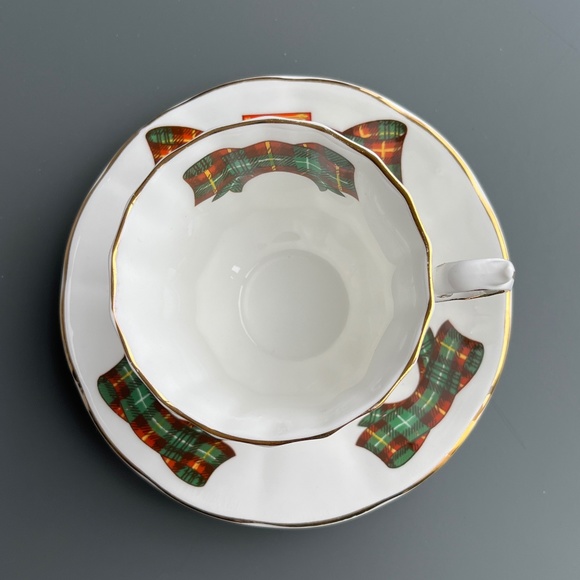 Prince Edward Island tartan tea cup & saucer, English bone china, by Elizabethan - Picture 11 of 14